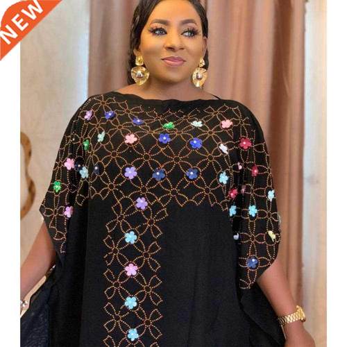 New Chiffon Long Stick Diamond Free Size Sequin Dress For Af