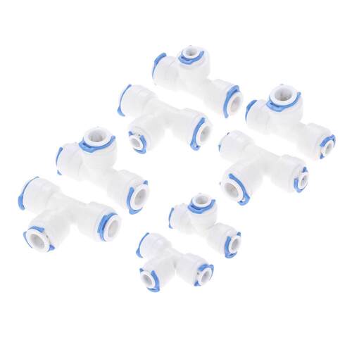 2Pcs+T+Type+Reverse+Osmosis+Aquarium+Quick+Fitting+1/4