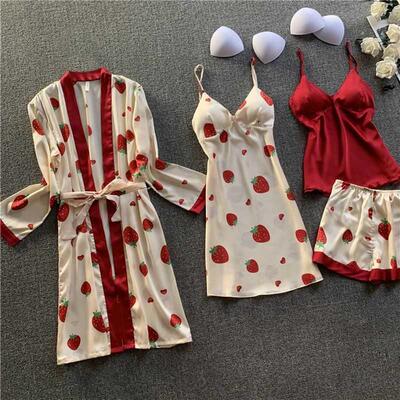 Pajamas for Women Pijama Mujer 4 Piece Set Sexy Ladies Pyjam