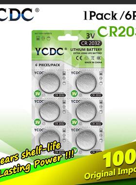 6pcs/1Cards CR2032 Lithium Button Batteries DL2032 ECR2032