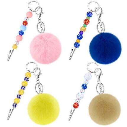 4 PCS Card Puller Long Nail Credit Card Puller Keychain With