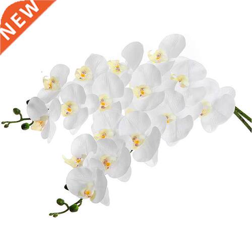 2Pcs 38inch Artificial Real Contact Orchids Flowers 9Heads L