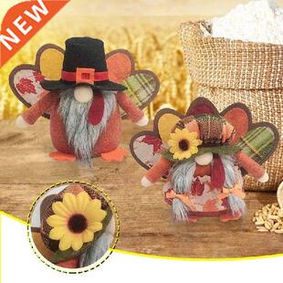 Autumn Fall Thanksgiving Gnome Maple Leaf Sunflower Tomte