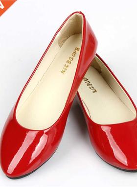 2022 Leather Flat Shoes Pointed Toe Woman Loafers Spring Aut
