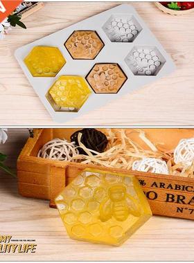 Honey Bee hexagon Silicone Soap Mold 6 Forms For Crafts Cube