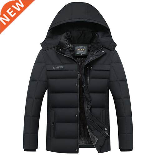 2022 New Fashion Fleece Hooded Winter Coat Men Thick Warm Me
