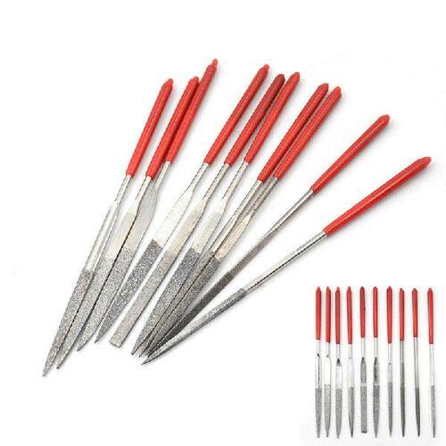 HOT 5PCS/10PCS Titanium Diamond Coating Needle Flat File