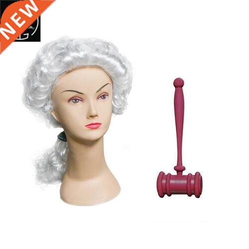 holiday costume props judge set judge hammer and wig Hallowe