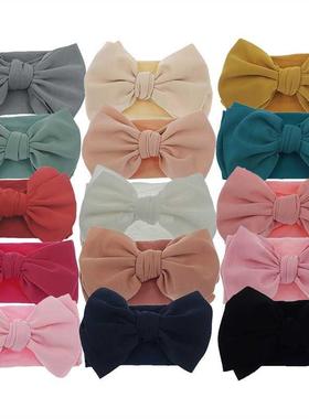 5 Pcs/lot Turban Bows Headband For Baby Girls Headwraps Elas