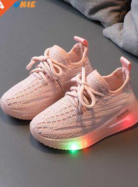 Size 21-30 Children's Led Shoes Boys Girls Lighted Sneakers