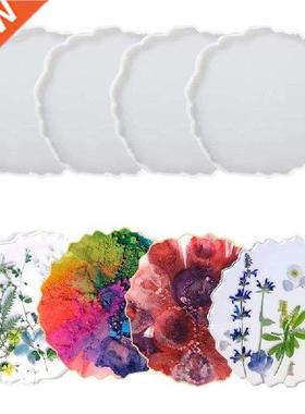 4 Pcs Agate Geometry Coaster Epoxy Resin Mold Cup Mat Mug