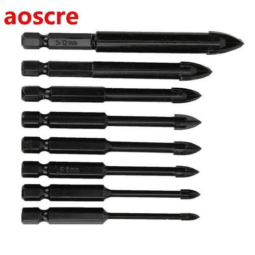 Drill Bits Set Carbide Hex Shank Drill Bits Cross Drill Bit