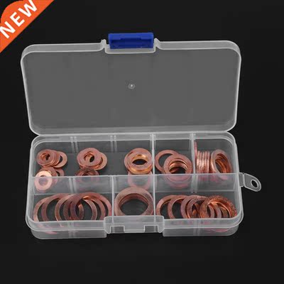 80pcs Solid Copper Sump Plug Assorted Washers Kit Garage Eng