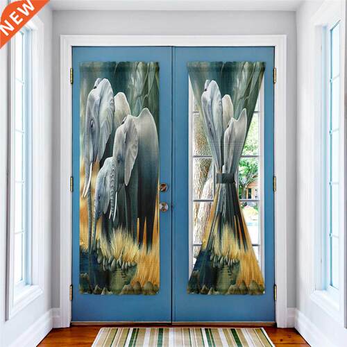 African Animal Elephant Window Curtain for Living Room