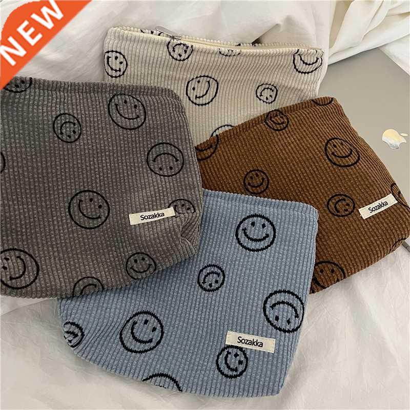 Japanese Style Corduroy Cosmetic Bag Women Handbags Purses S