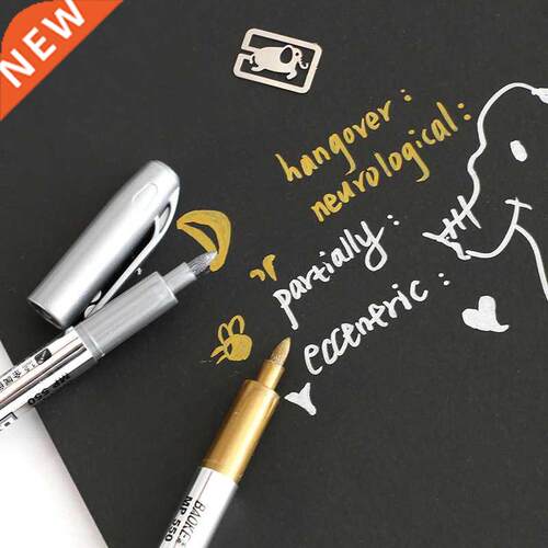 1Pc Metal Pen Gold and Silver Christmas Card Writing