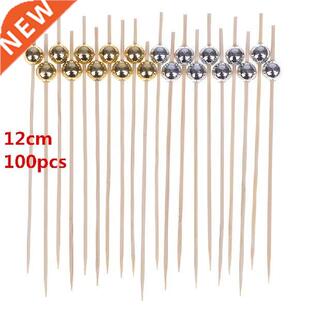 100pcs 12cm Wooden Toothpick Cocktail Food Skewer Picks
