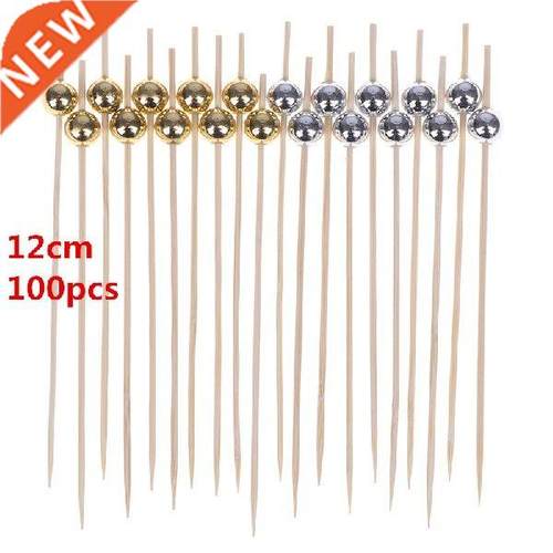 100pcs 12cm Wooden Toothpick Cocktail Food Skewer Picks