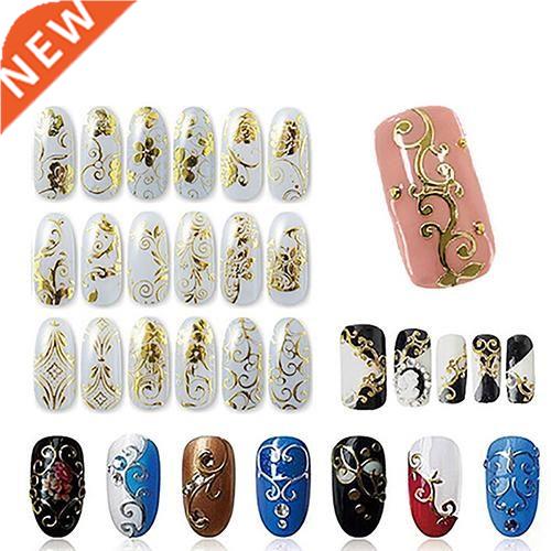 12Pcs Flower Santa Claus 3D Nail Art Sticker Christmas