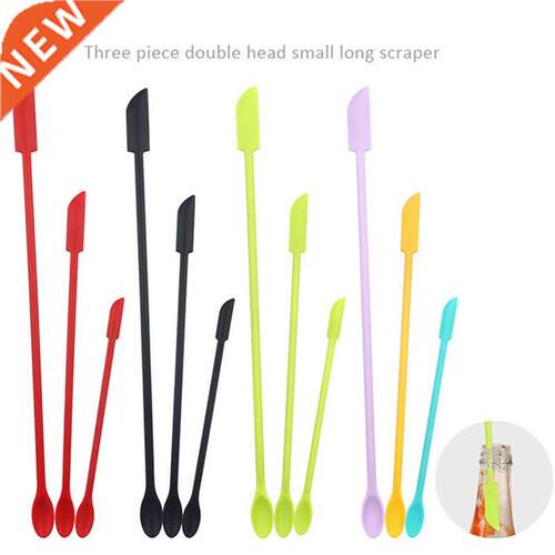 3Pcs Spatula Tool Set Silicone Mini Spatula Dual-Ended