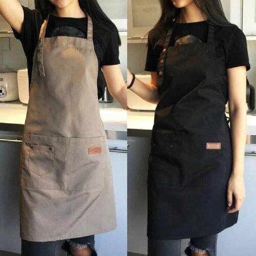 Chef's Waterproof Antifouling Apron With Two Pockets Solid