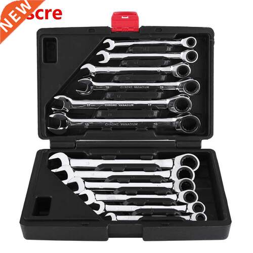 12pcsFixed Spanners Ratchet Wrenchs Hand Tools Set Kit 8-19m