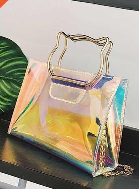 Women Laser Leather Shoulder Bag Chain Handbag Shoulder Bag