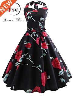 Women Summer Elegnt Hlter Sexy Prty Dress Csul Florl P