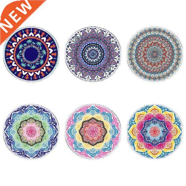 Round Beach Towel Blanket Bohemian Vintage Hippie Mandala