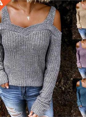 Fall 2021 ladies sexy halter knit sweater sweater针织衫毛衣