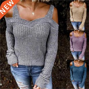 Fall 2021 ladies sexy halter knit sweater sweater针织衫毛衣