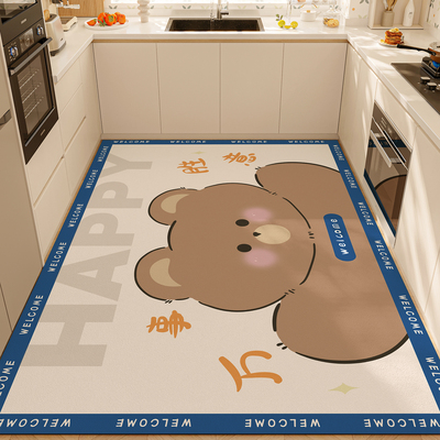 卡通厨房地垫吸水防滑防油可擦免洗耐脏家用门口脚垫硅藻泥大地毯