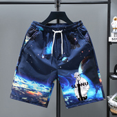 五分裤 潮流沙滩中裤 子大裤 短裤 休闲裤 薄款 衩运动裤 男冰丝速干夏季