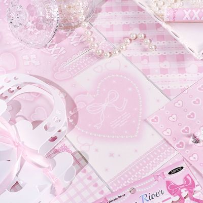 坠入梦河蓝色系素材纸独特个性芭蕾风小清新手账谷美装饰背景痛包