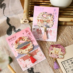 追寻筑梦之约中国风金属冰箱磁性贴ins高颜值著名大学北大复旦地标建筑文创家居冰箱装饰贴乔迁之喜新家礼物