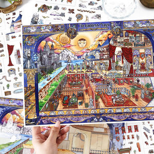 我的小屋第二十二弹大尺寸高难度有挑战性沉浸式打发时间造景贴纸英菲贴纸微缩场景堆叠3d立体手工diy贴画