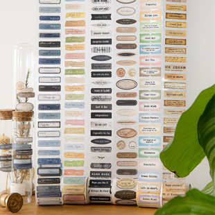 陌墨时光独白系列六款复古标签模切胶带高颜值ins风文艺简约小清新日常盐系基础拼贴素材diy手帐装饰素材贴纸