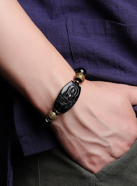 男女款黑曜石十二生肖手串