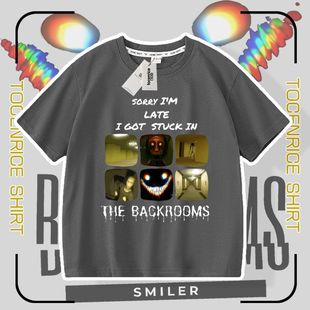后室怪物跨境外贸后室 backrooms 游戏周边短袖T恤男女童上衣半袖