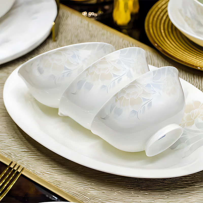 陶瓷餐具家用2025新款轻奢高级感高颜值家用陶瓷饭碗面碗高脚碗