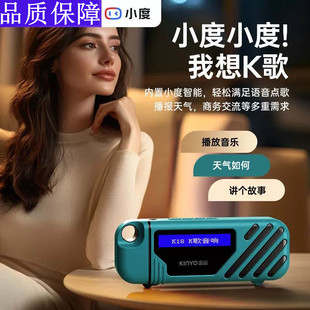热销K18蓝牙音响k歌便携话筒套装双麦联唱超长续航带屏显歌词音箱