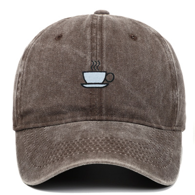 超看好咖啡杯刺绣棒球帽男女同款