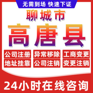 聊城高唐县公司个体户营业执照办理注册注销异常移除地址挂靠变更