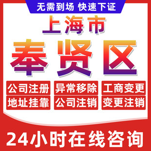 上海奉贤区公司个体户营业执照办理注册注销异常移除地址挂靠变更