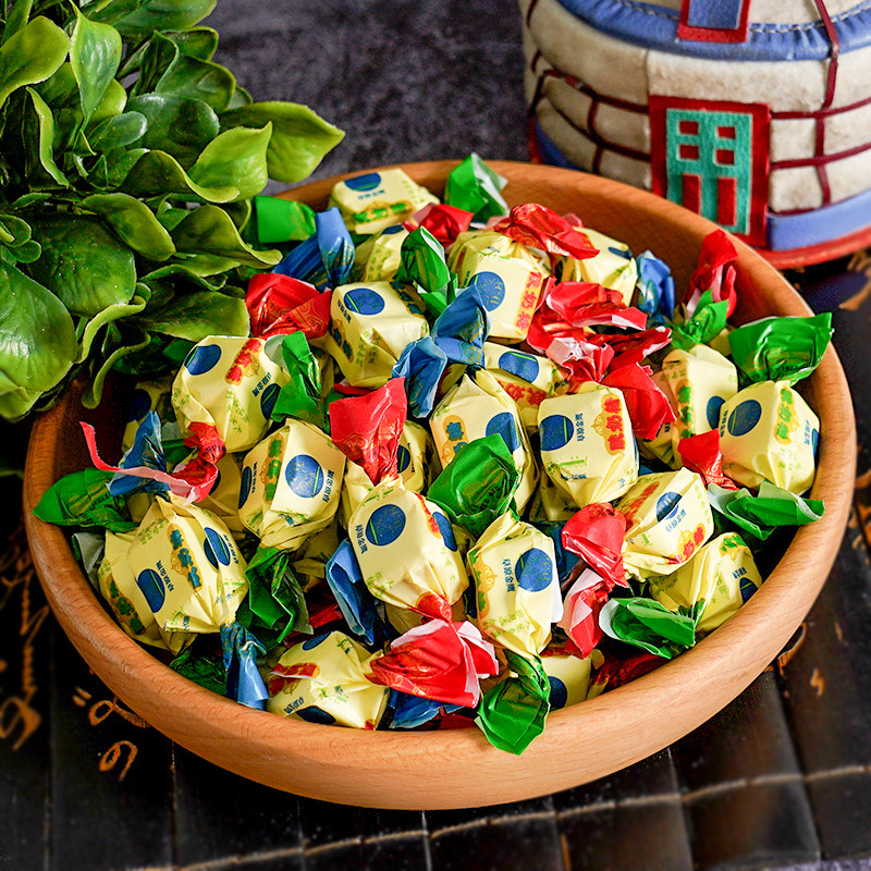 内蒙古特产草原金鹰手工酸奶糖老式炒米糖果甜味散装8090怀旧零食