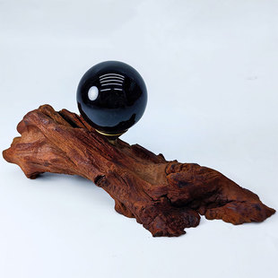 水晶球底座底托 天然风化木球座实木原木球形支架 创意桌面摆件