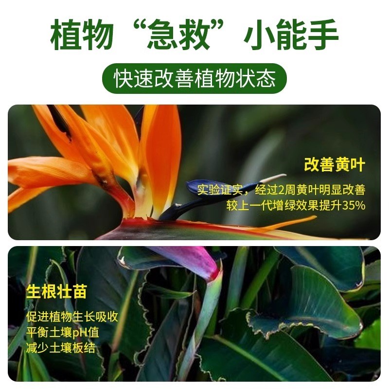 优选鸟肥料急救黄叶卷边开裂黑斑枯H萎鹤望兰促开花通用营养.