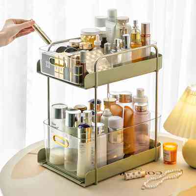 高级感化妆品置物架梳妆台桌面收纳盒抽屉桌上护肤洗手洗漱洗脸台