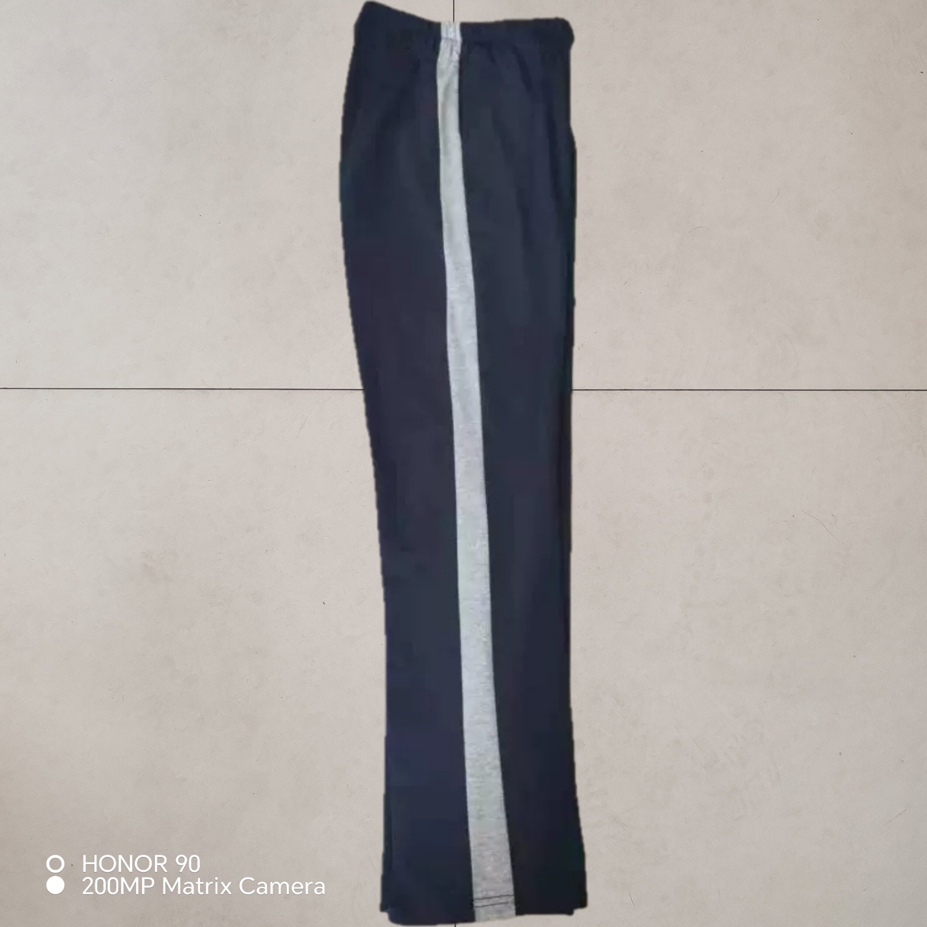 定做西安交大附中男女四季校服长裤藏蓝色拼浅灰宽杠运动休闲运动