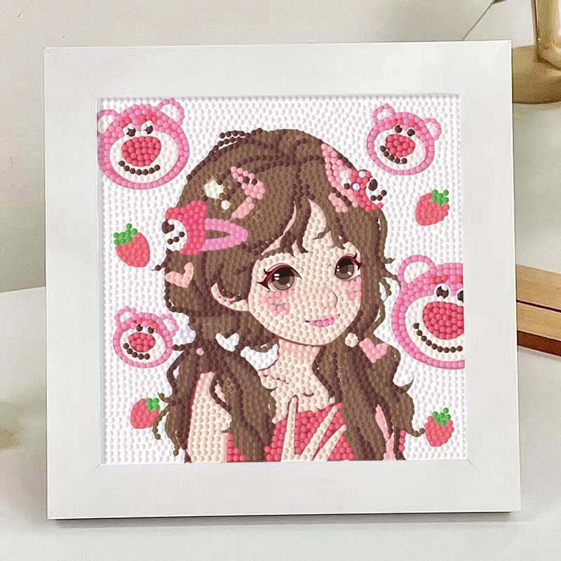 库洛米女孩新款钻石画满钻卡通DIY儿童粘贴手工制作钻石贴画相框属于什么档次？